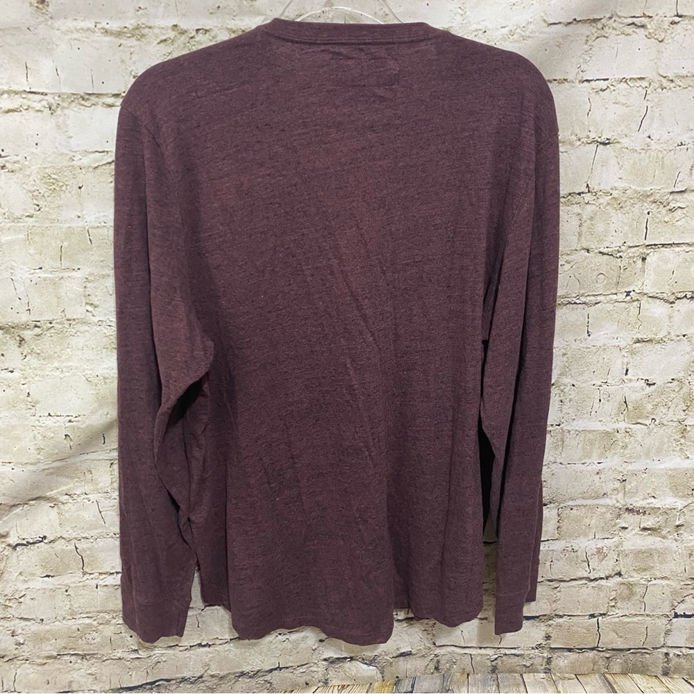 Abercrombie & Fitch Heathered Purple Soft Henley T Shirt Top - Picture 3 of 5